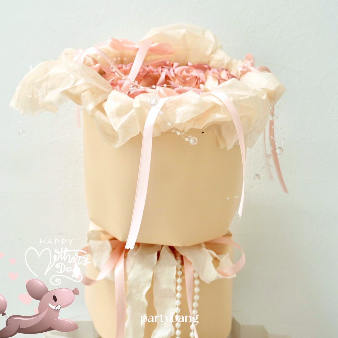 Mother's Day Pearl Faux Flower Pink Bouquet