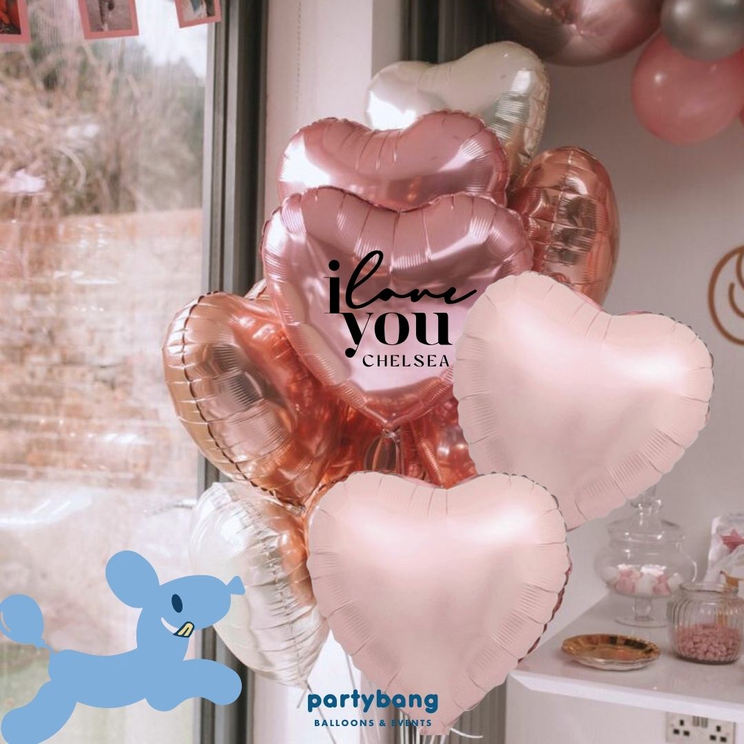 18inch Custom Heart Pink and Rose Gold Hearts (10pcs)