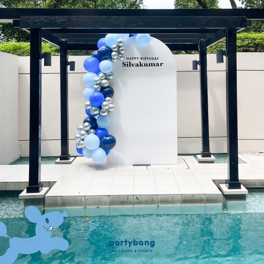 Plain Foamboard Arch Backdrop Setup with Balloon Garland (One Board)