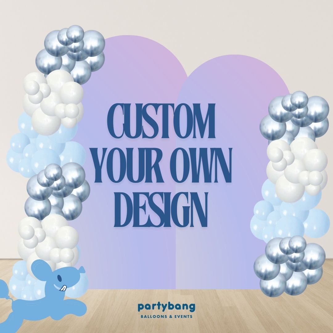 Custom your design Kids Theme Backdrop Setup with Balloon Garland (Two Boards)
