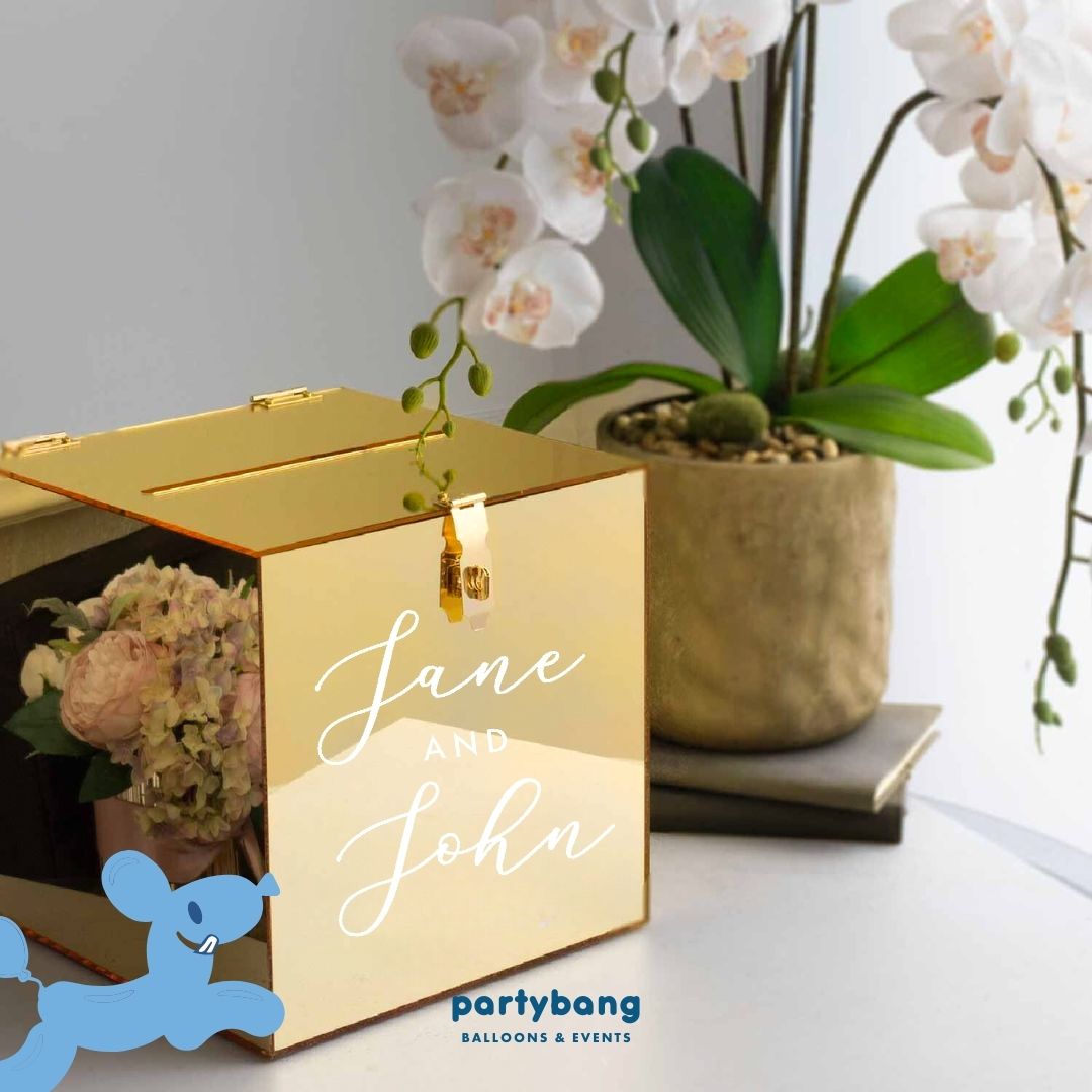 4 Days Rental Wishing Money Mirror Acrylic Angpao Box (Gold)