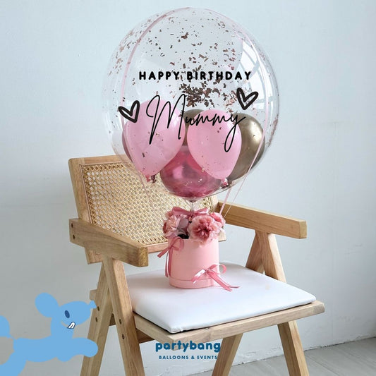 24inch Custom Bubble Hot Air Balloon Flower Gift Box C