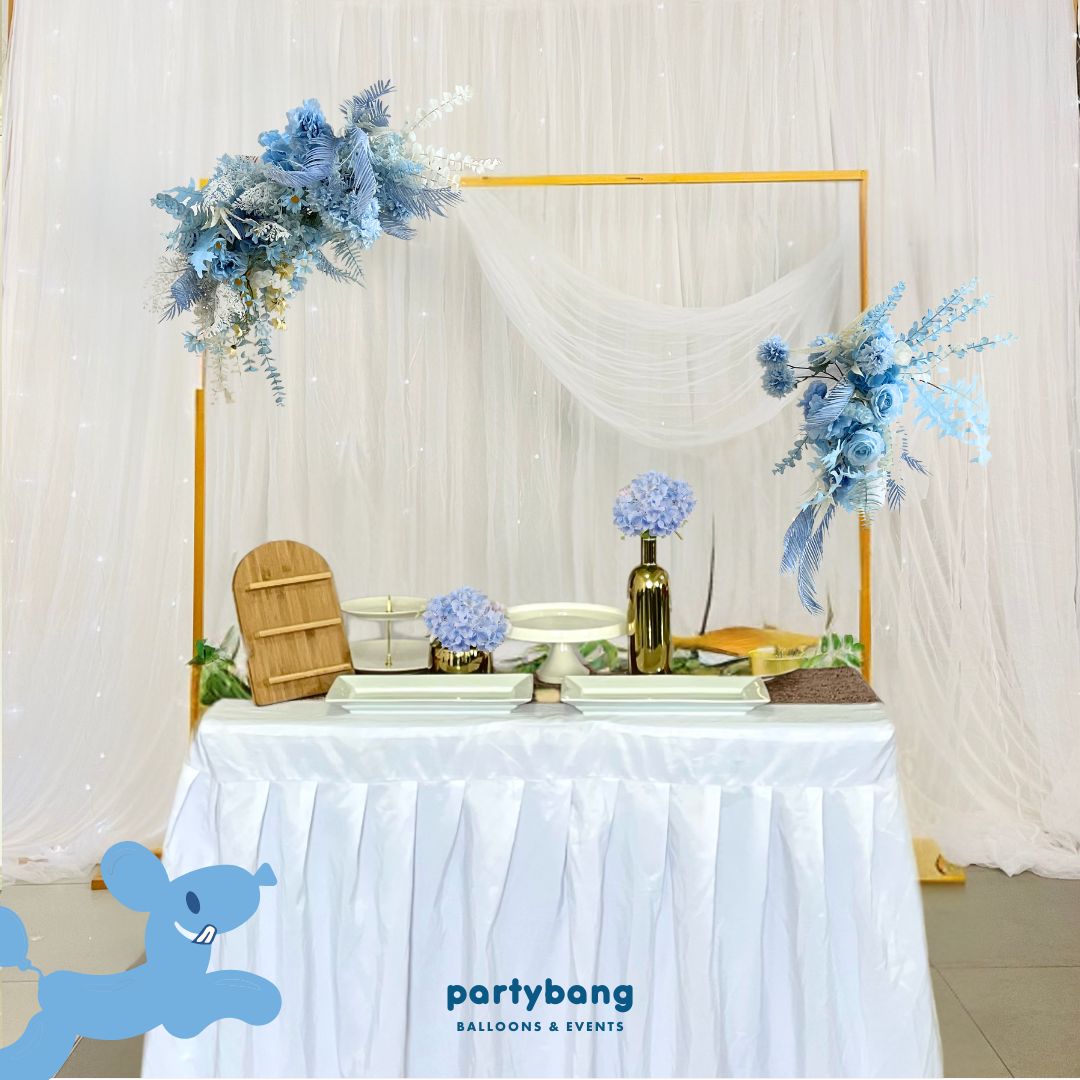 3x3m Curtain Backdrop & Table Setup