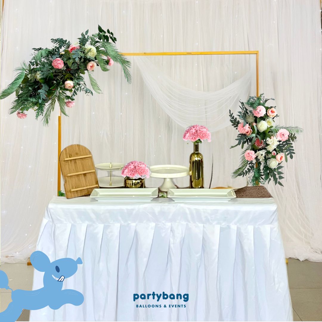 3x3m Curtain Backdrop & Table Setup