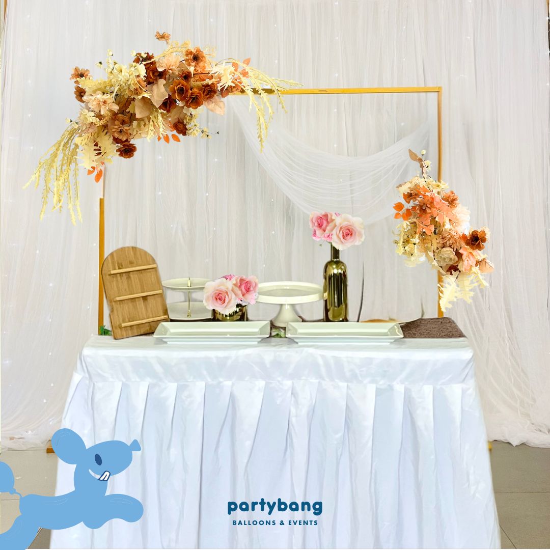 3x3m Curtain Backdrop & Table Setup