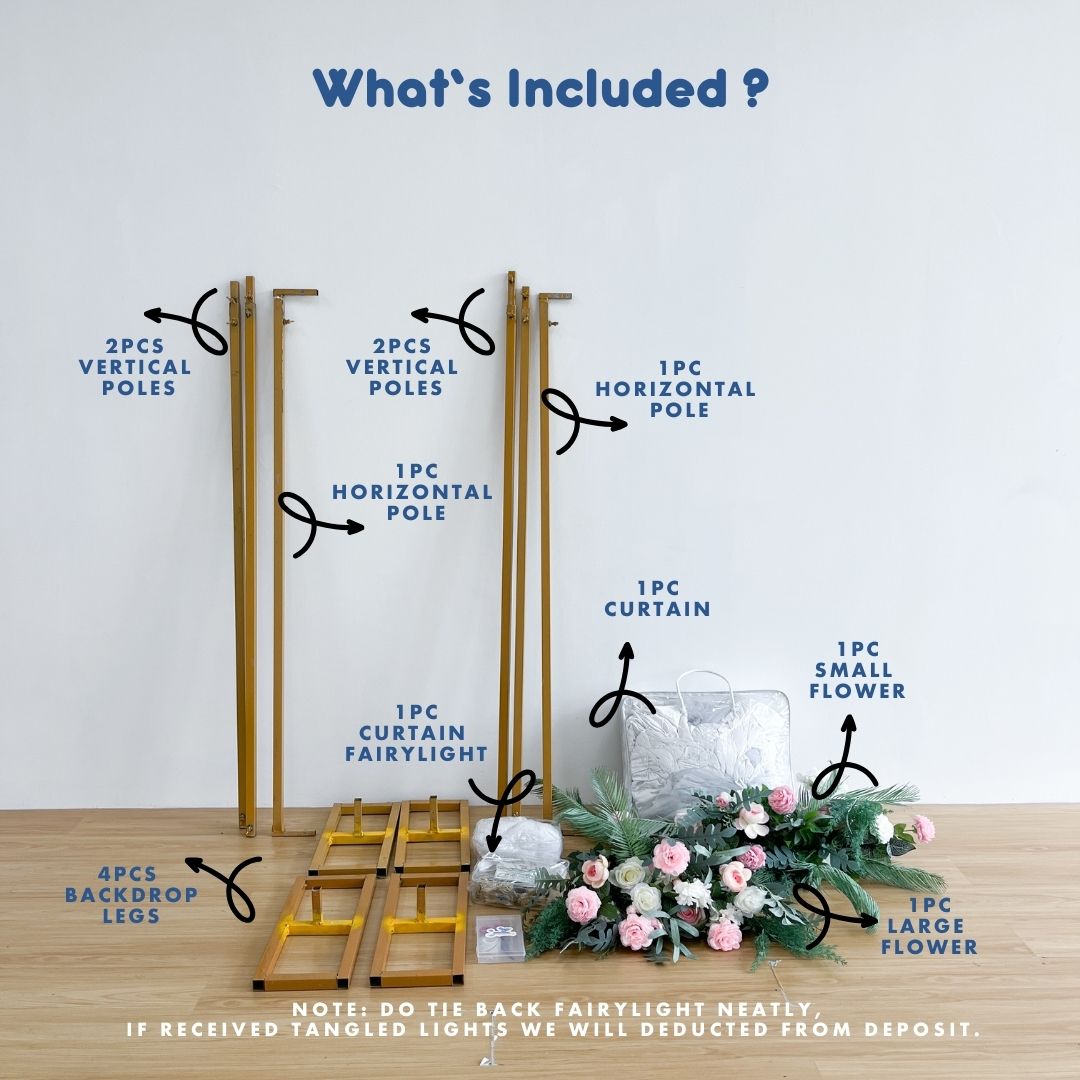 4 Days Rental Backdrop Double Layer Tutu Curtain Set D