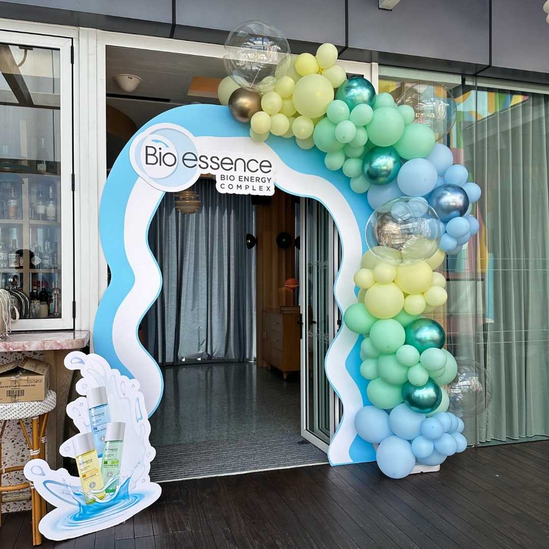 Corporate Custom Theme Foam Backdrop Set-up with Balloon Garland Organic Shape