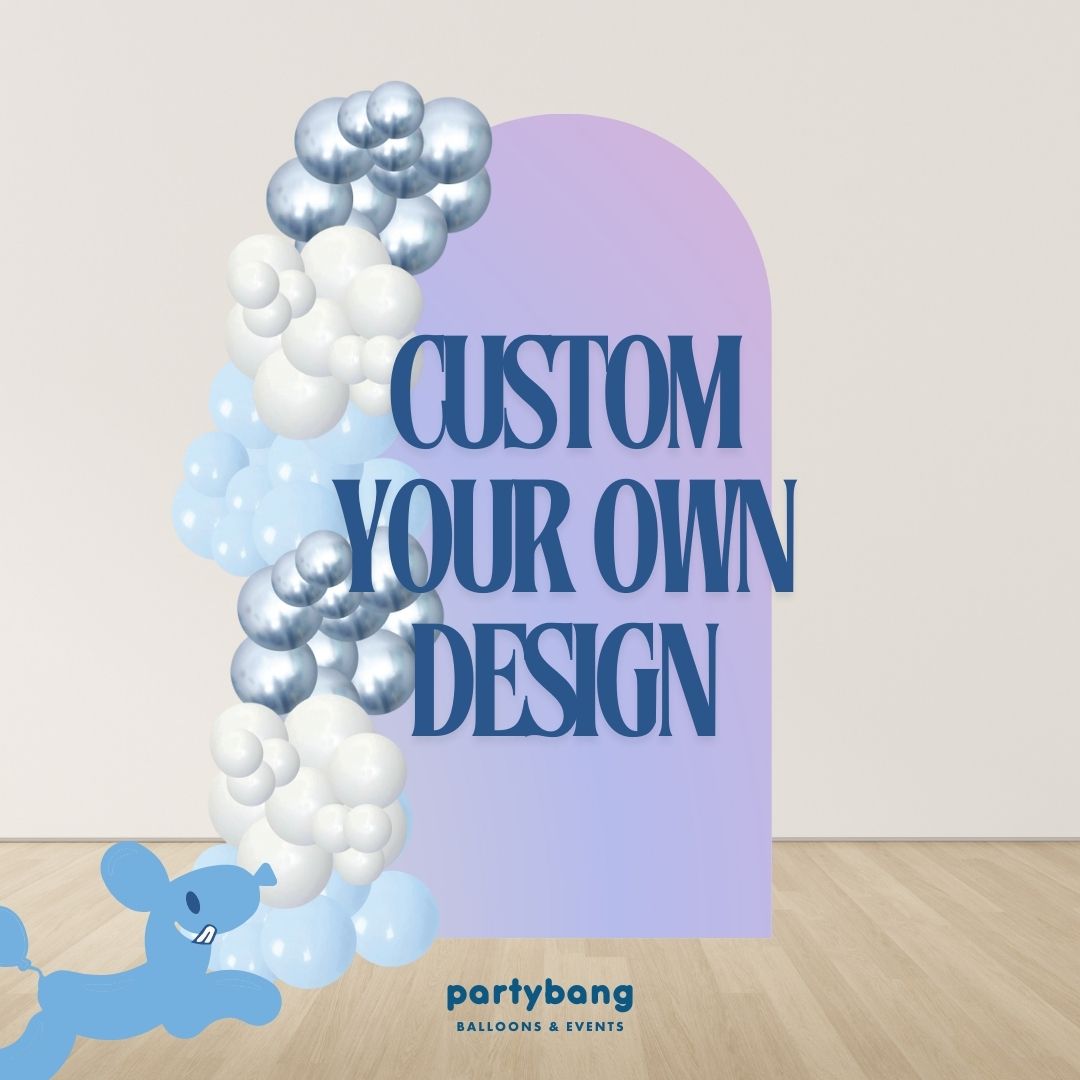 Custom your design Kids Theme Backdrop Setup with Balloon Garland (One Board)