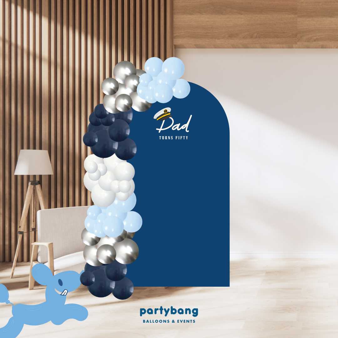 Custom Theme Foam Backdrop Set-up with Balloon Garland Supreme (One Board) Dad 50