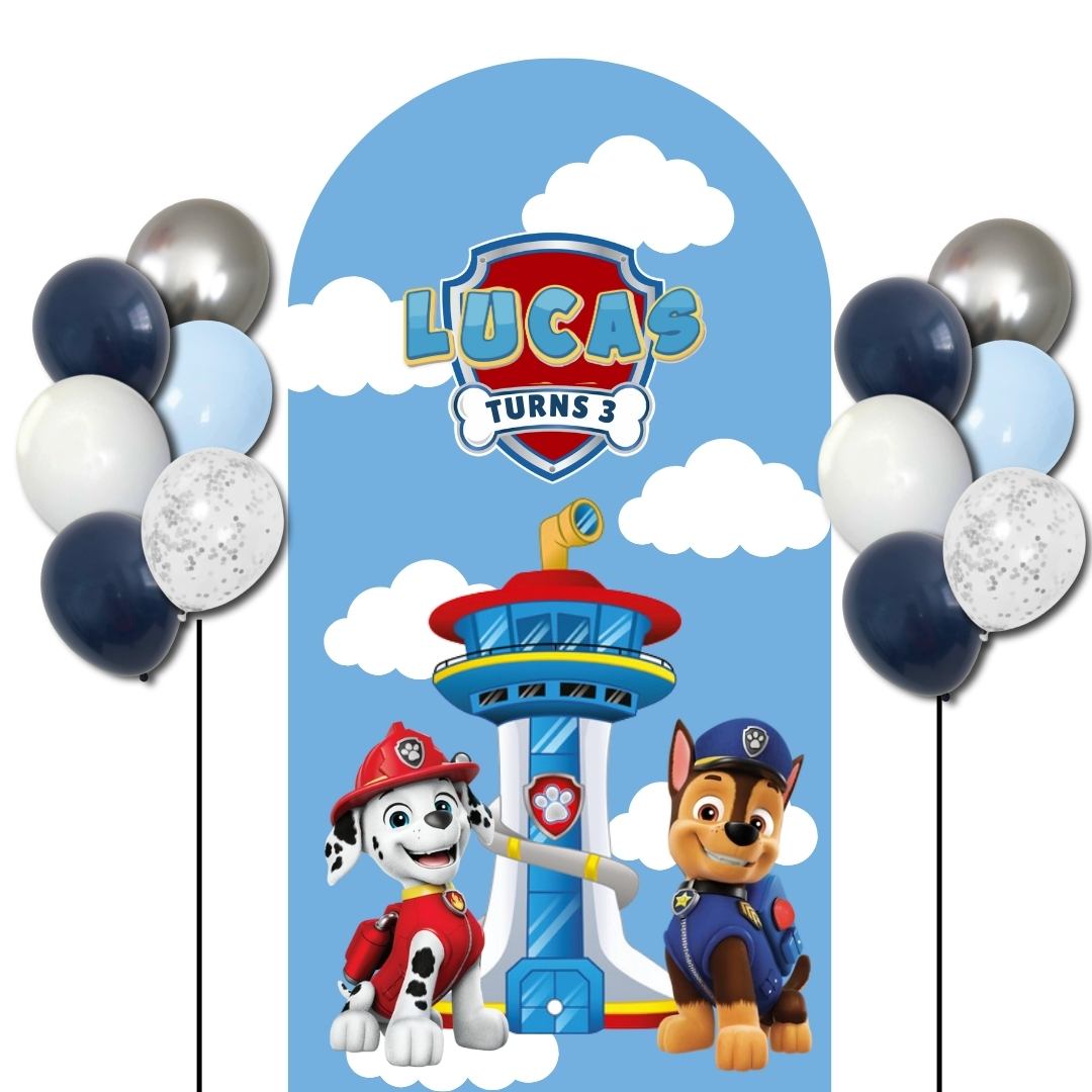 Do-It-Yourself Custom Theme Foam Backdrop with Helium Balloons Superb A (One Board) Paw Petrol