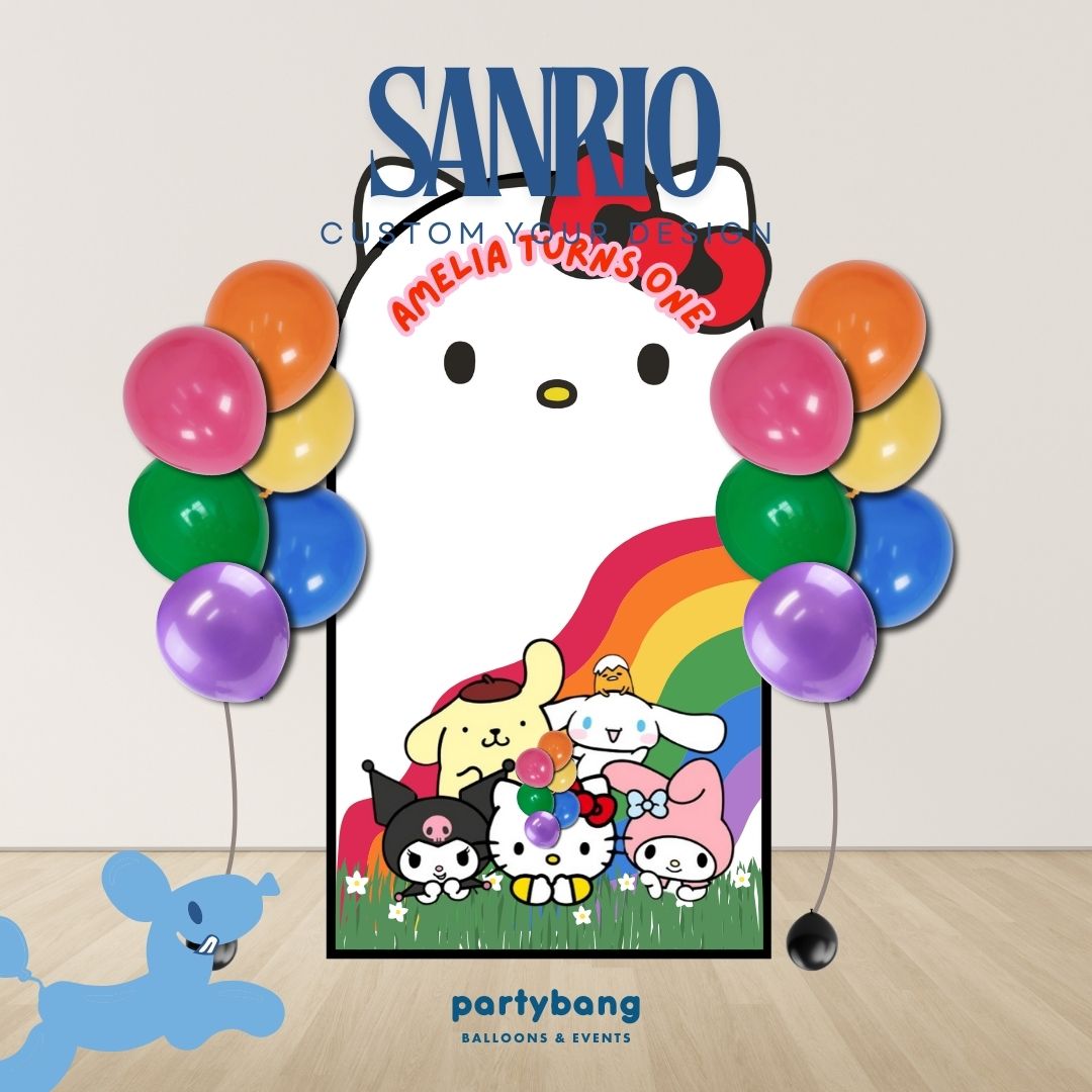 Sanrio Custom DIY Theme Foam Backdrop with Helium Balloons