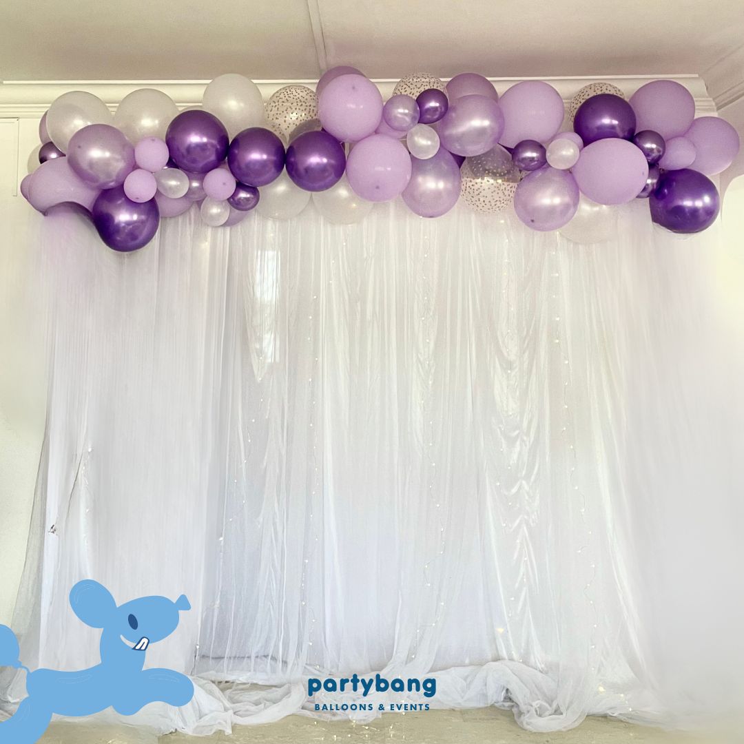3x3m Curtain Backdrop Setup with Balloon Garland