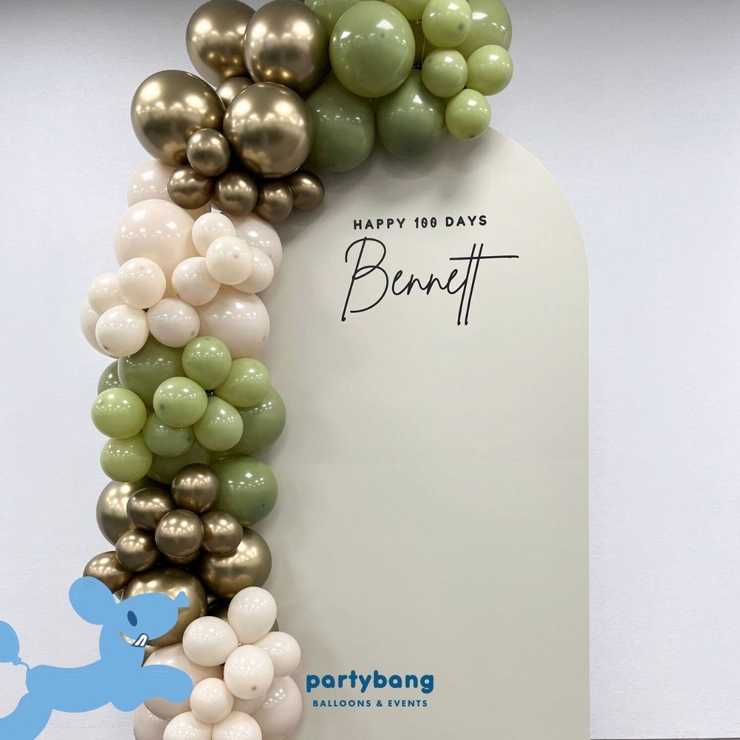 Plain Foamboard Arch Backdrop Setup with Balloon Garland (One Board)