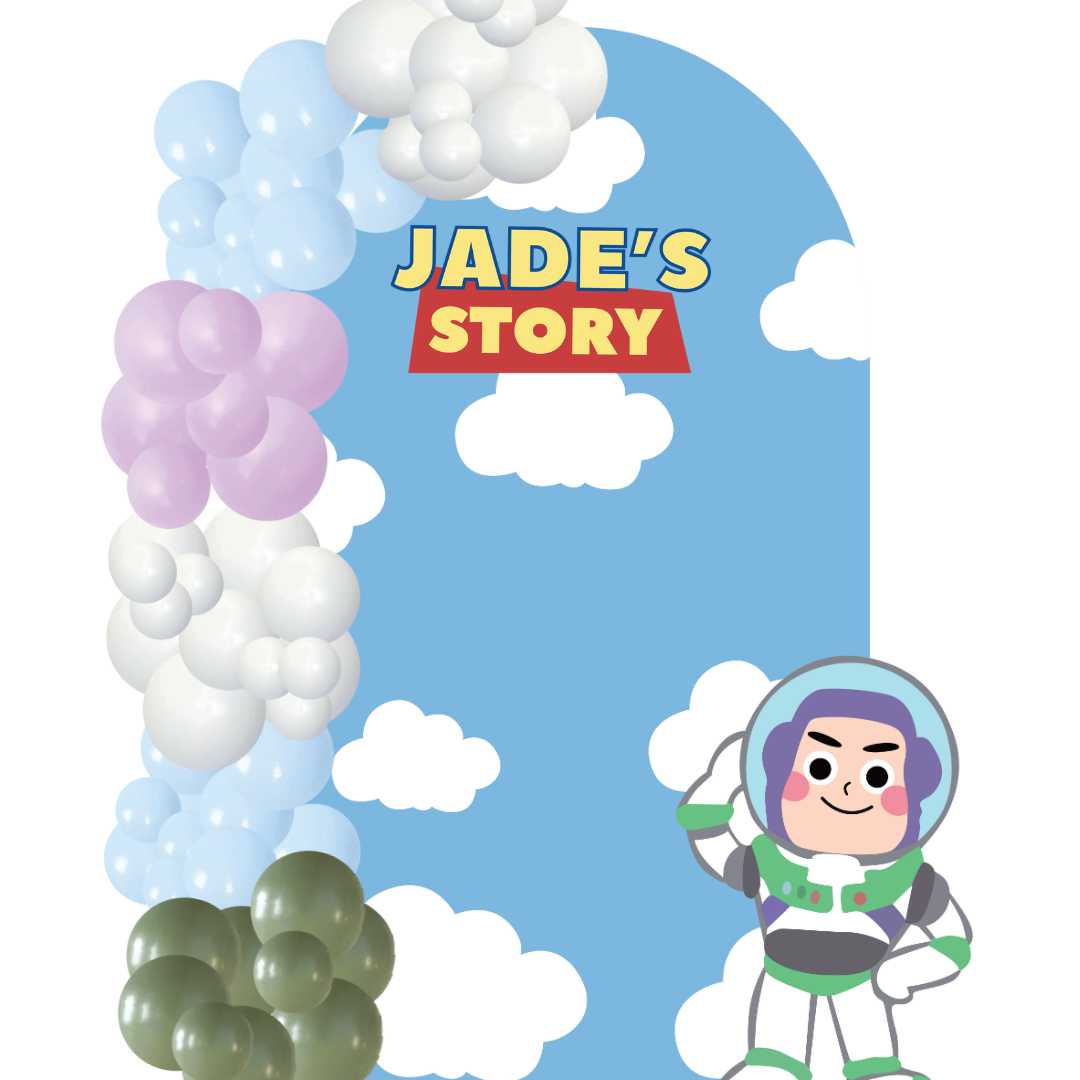 Custom Theme Foam Backdrop Set-up with Balloon Garland Superb A (One Board with Standee)