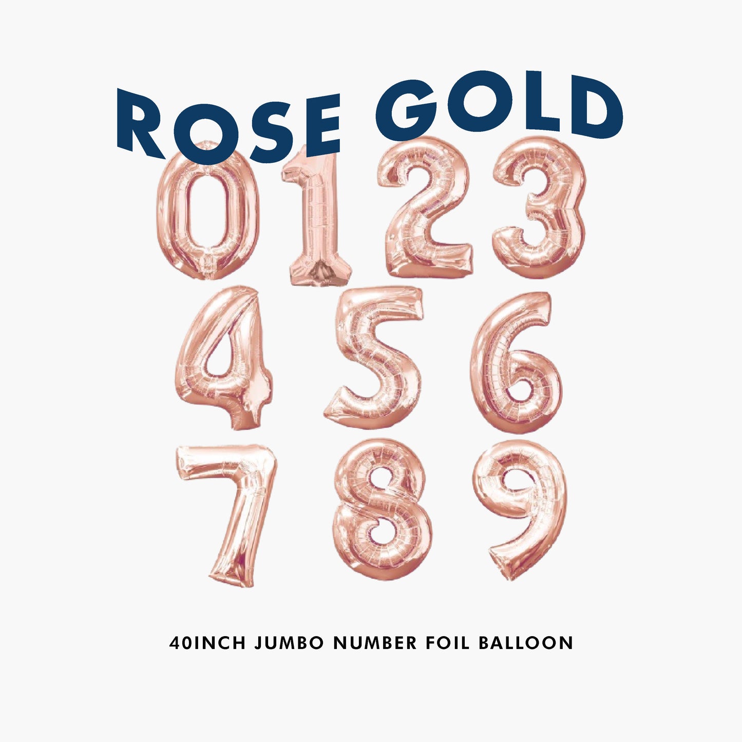 40inch Jumbo Foil Number Balloon (Rose Gold)