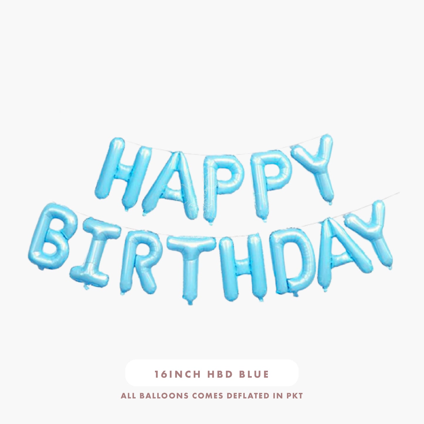 16inch Happy Birthday Foil Balloons (Pastel Blue)