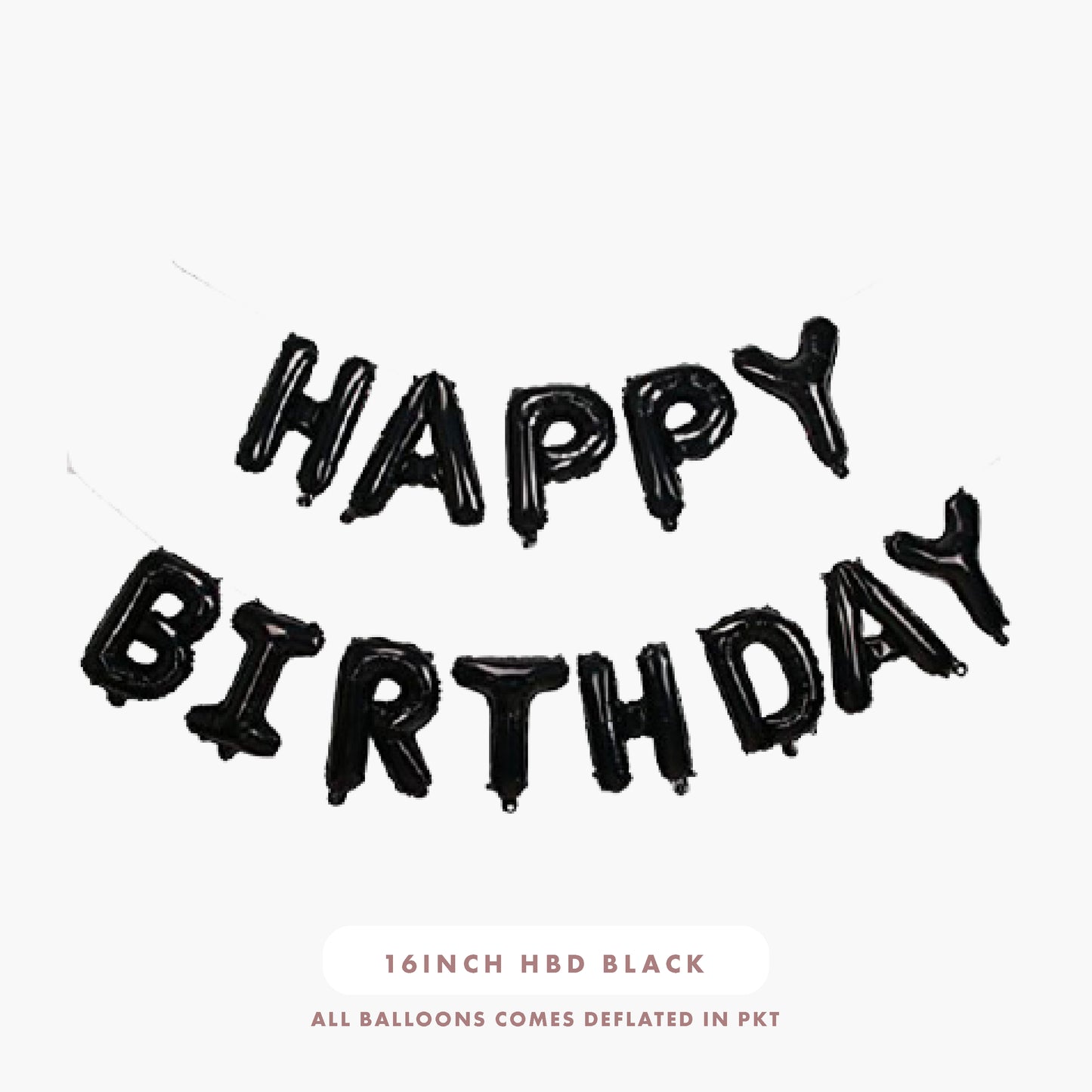 16inch Happy Birthday Foil Balloons (Black)