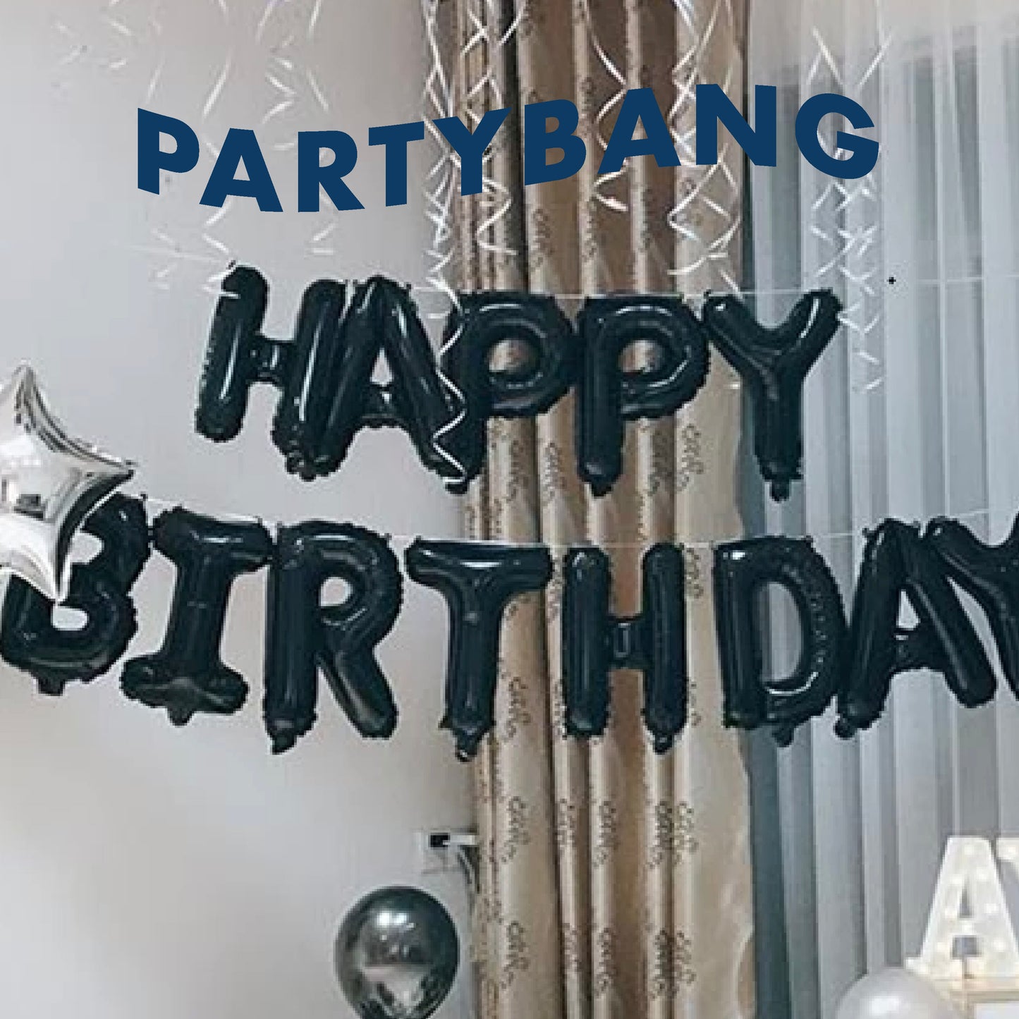 16inch Happy Birthday Foil Balloons (Black)