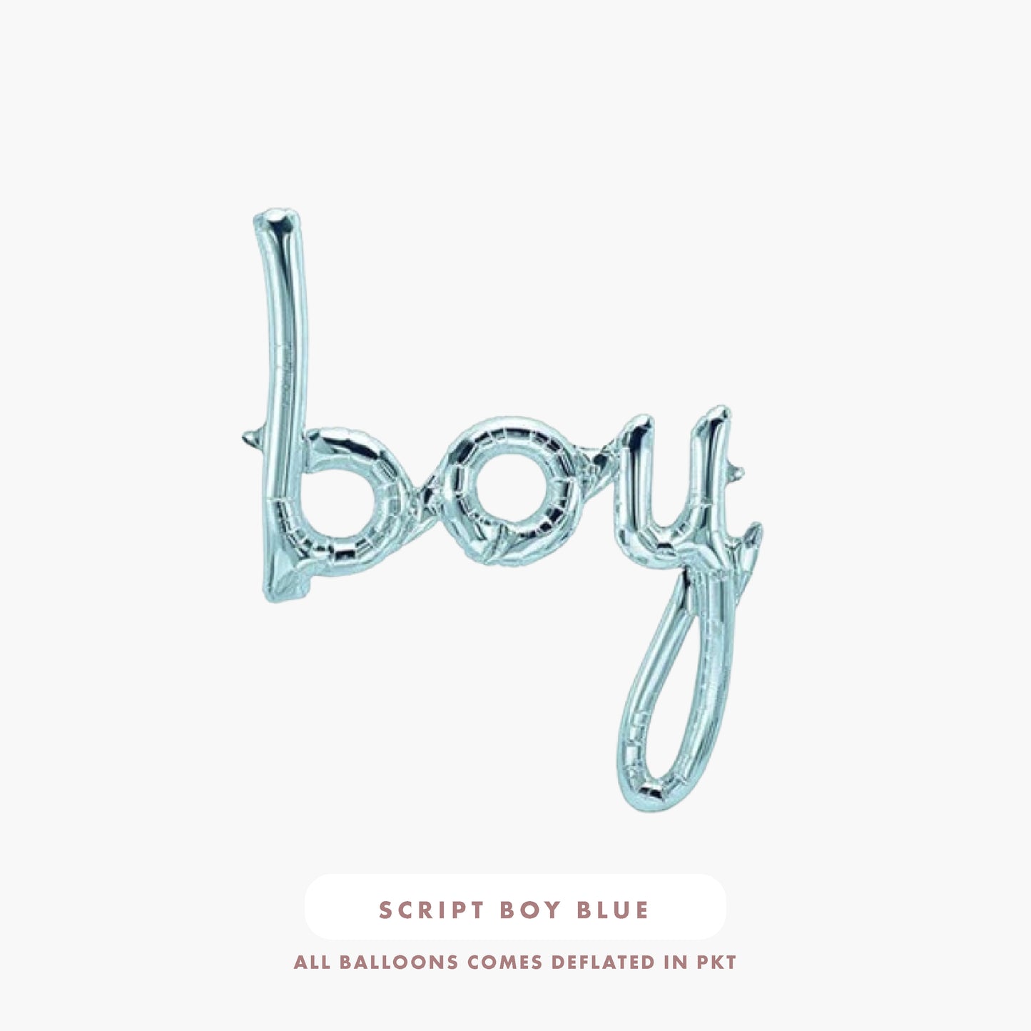 Script "Boy" Foil Balloons (Blue)