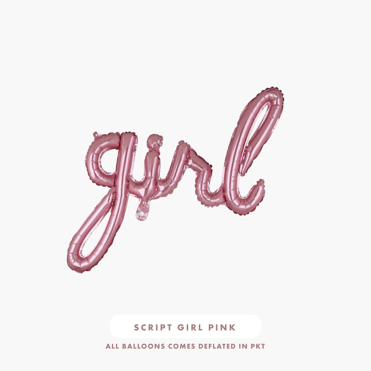 Script "Girl" Foil Balloons (Pink)
