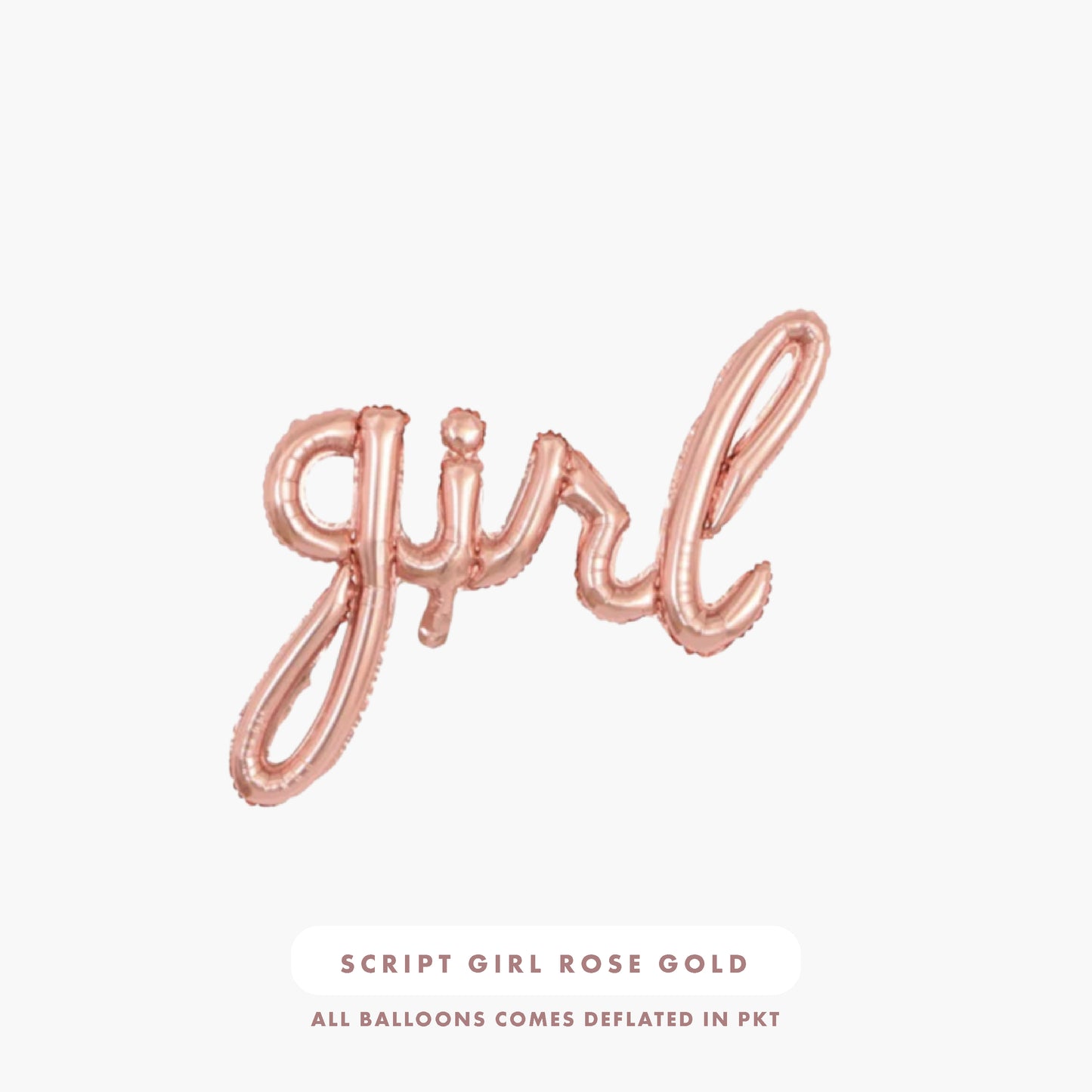 Script "Girl" Foil Balloons (Rose Gold)