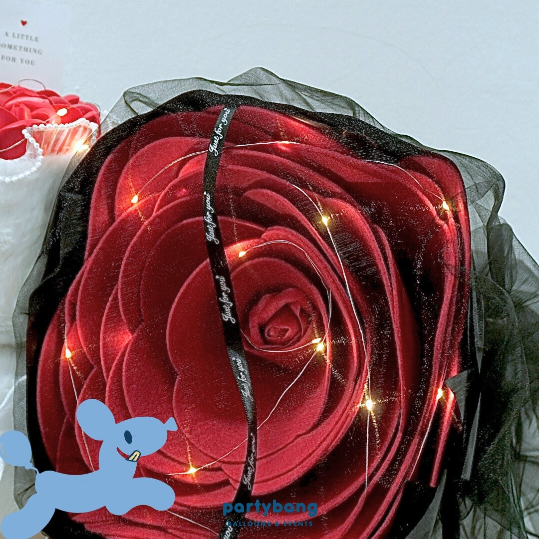 One & Only Valentine's Day Red on Black Faux Flower Bouquet