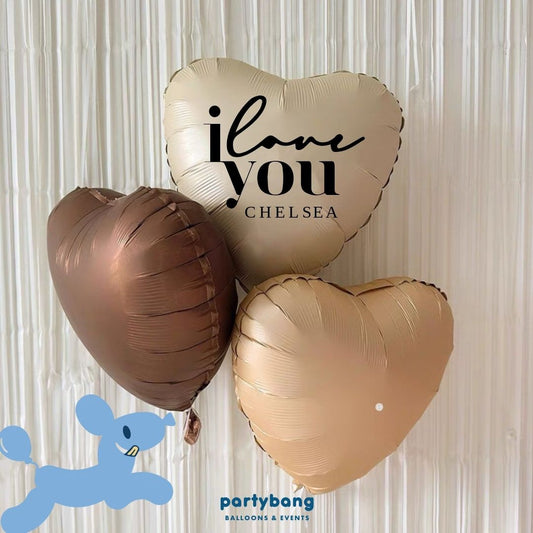 [Helium Inflated] Custom Retro Birthday Balloons Hearts Korean Latex Party (3pcs)