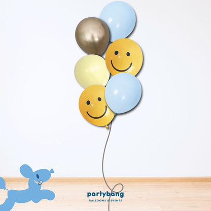 [Helium Inflated] 12" Latex Balloon Clusters Sunny