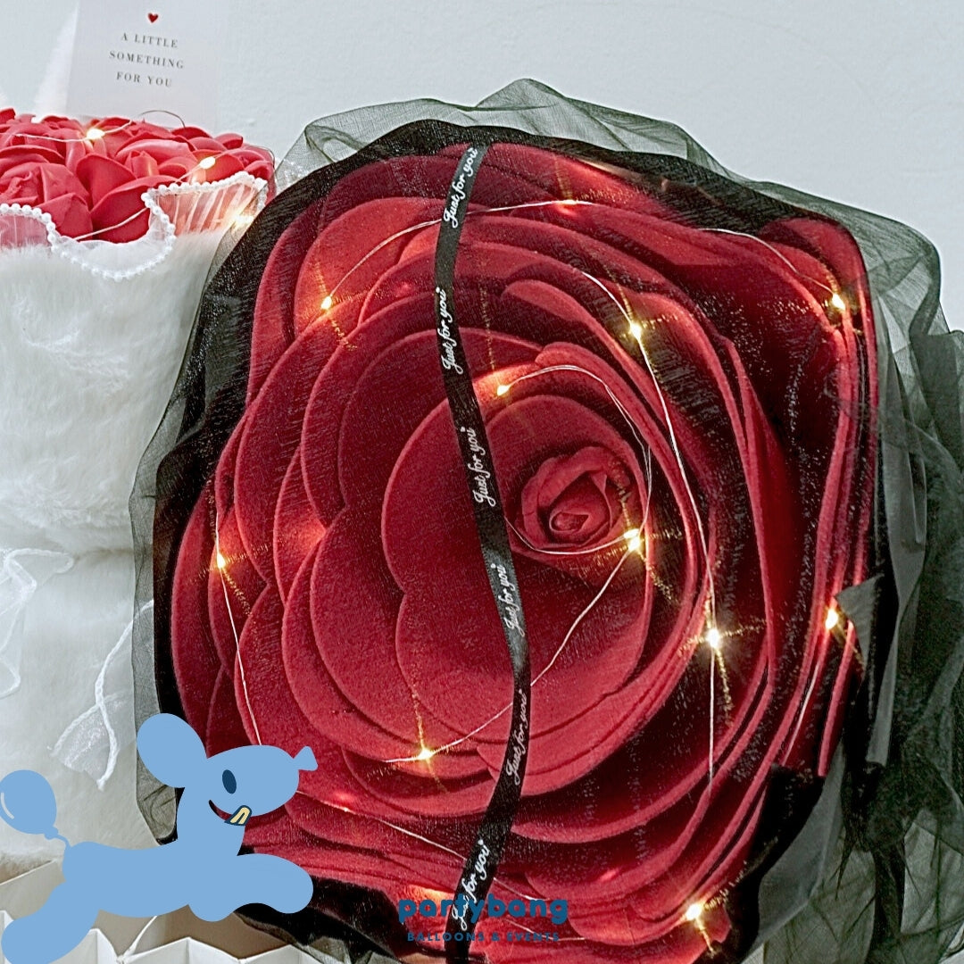 One & Only Valentine's Day Red on Black Faux Flower Bouquet