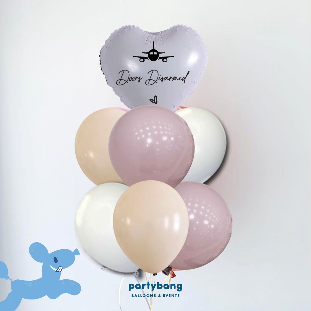 [Helium Inflated] Custom 7pcs Balloon Cluster (White)