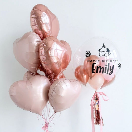 [Helium Inflated] 24inch Custom Bubble Balloon Birthday Set B