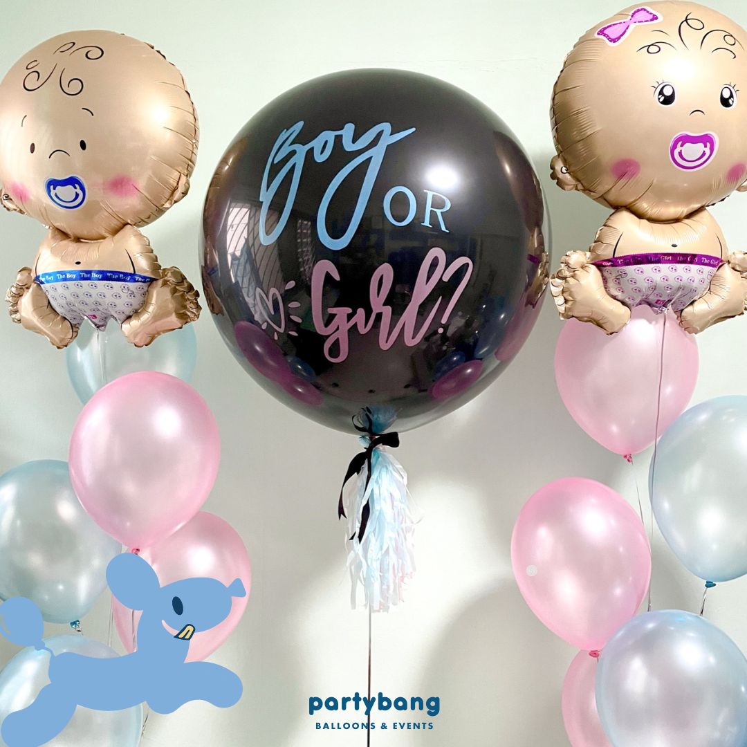 [Helium Inflated] 36” Jumbo Popping Gender Reveal Balloon (15pcs)