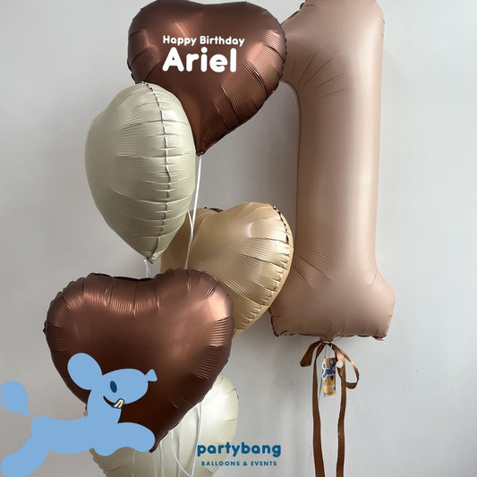 [Helium Inflated] Custom Retro Birthday Balloons Hearts Korean Latex Party (5pcs)