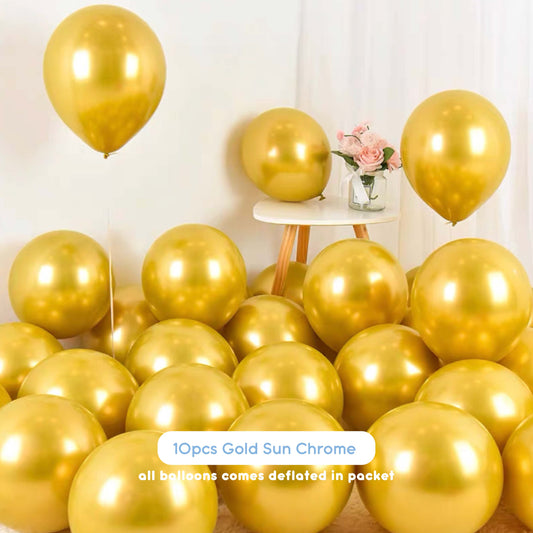 Chrome Gold Sun Balloons