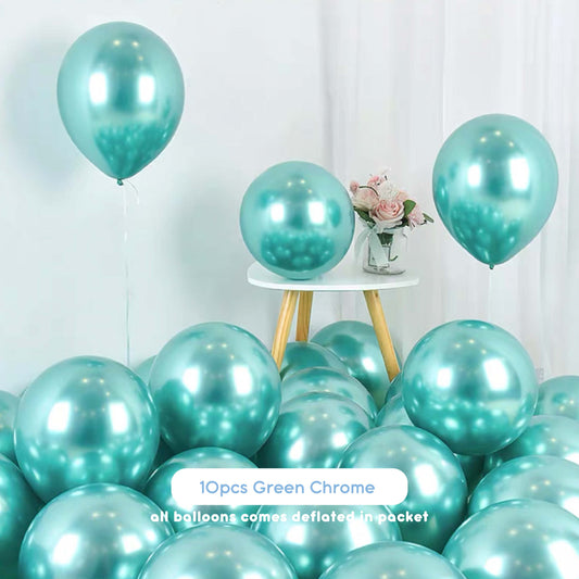 Chrome Green Balloons