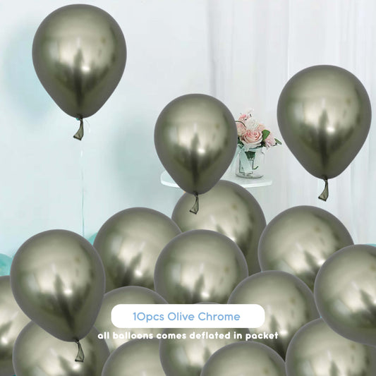 Chrome Olive Balloons