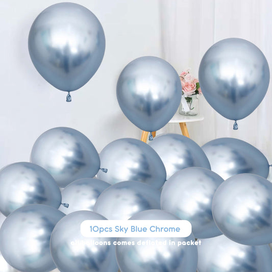 Chrome Sky Blue Balloons