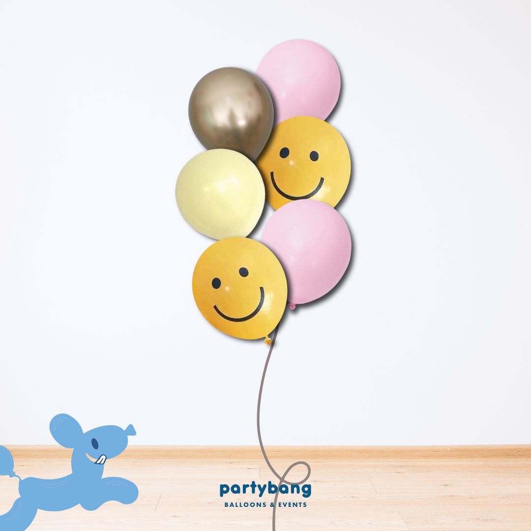 [Helium Inflated] 12" Latex Balloon Clusters Lemonade