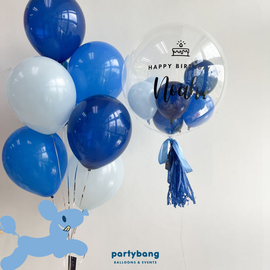 [Helium Inflated] 24inch Custom Bubble Balloon Birthday Set B