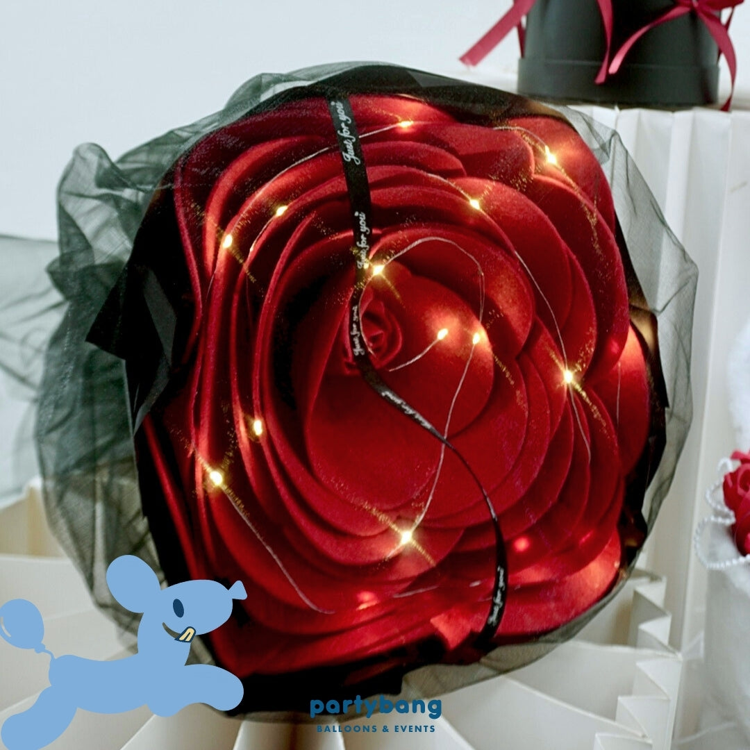 One & Only Valentine's Day Red on Black Faux Flower Bouquet