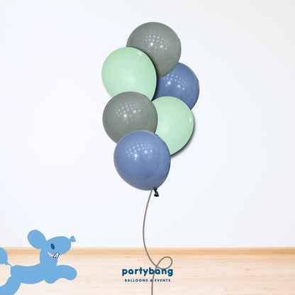 [Helium Inflated] 12" Latex Balloon Clusters Sea Salt