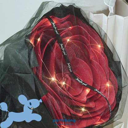 One & Only Valentine's Day Red on Black Faux Flower Bouquet