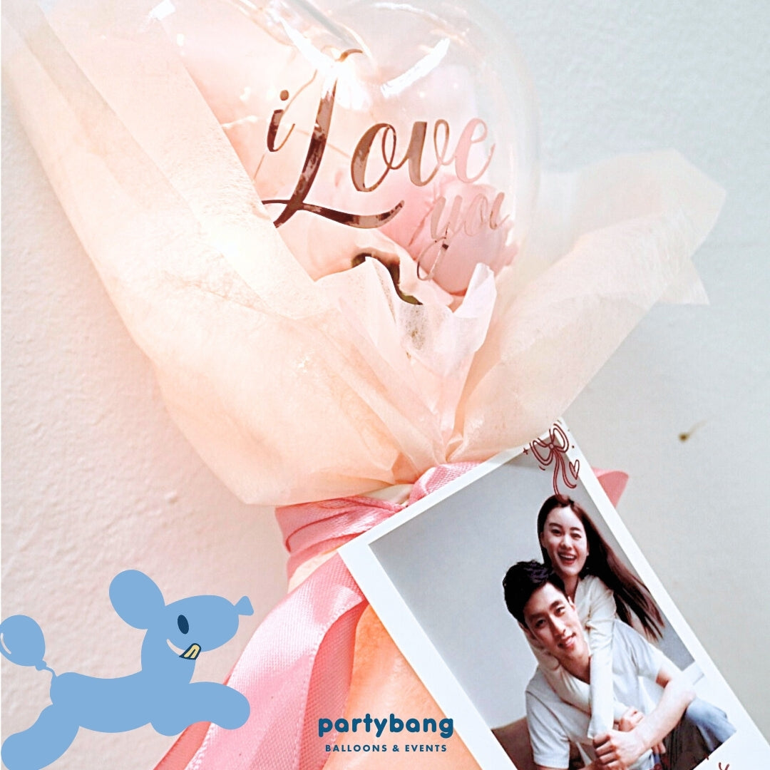 Blush & Crème Valentine's Day Faux Flower Heart Dome Bouquet