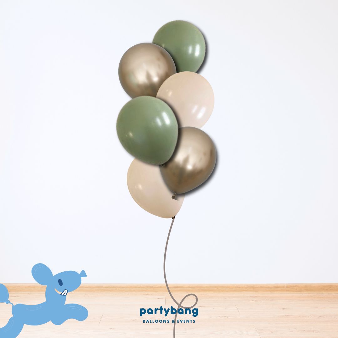 [Helium Inflated] 12" Latex Balloon Clusters  Sage Moon