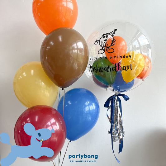 [Helium Inflated] 24inch Custom Bubble Balloon Birthday Set B