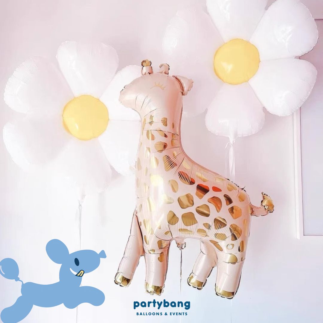 [Helium Inflated] Birthday Balloons Daisy Giraffe Kids Party_Shop By Picture (3pcs)