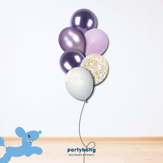 [Helium Inflated] 12" Latex Balloon Clusters Borahae