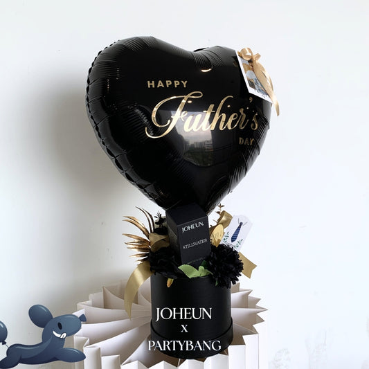 [JOHEUN x PARTYBANG] Father's Day Perfume with Black Heart Faux Flower Black Gift Box