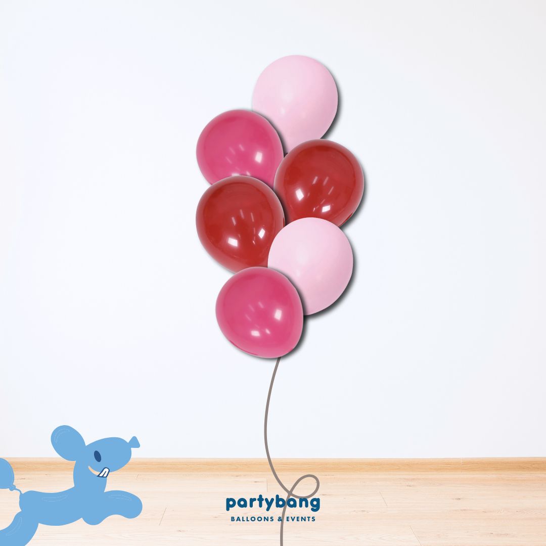 [Helium Inflated] 12" Latex Balloon Clusters In Love