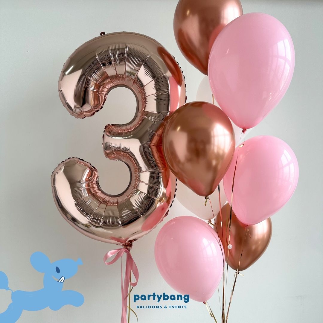 [Helium Inflated] 40" Number Jumbo Anniversary Balloons (7pcs)